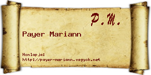 Payer Mariann névjegykártya