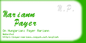 mariann payer business card